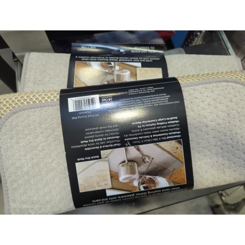 All-Clad Premium Reversible Dish Drying Mat for Kitchen: 16 x 28 Ultra-Absorbent, Long-Lasting, No Condensation, and Oversized for Large Pots and Pans - 2 Pack, Titanium