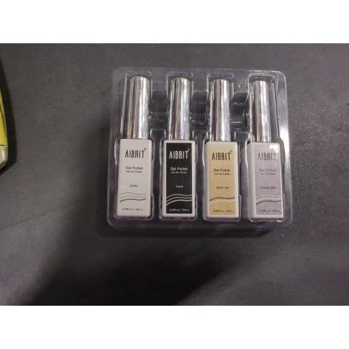 Gel Liner Art Polish Set 10ml, 4 Colors Black White Gold Silver Design Paint with Thin Brush in Bottle for Swirl/Euphoria French Tips Manicure Painting DIY at Home