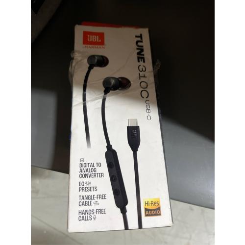 JBL Tune 310C Wired In-Ear Headphones - Black