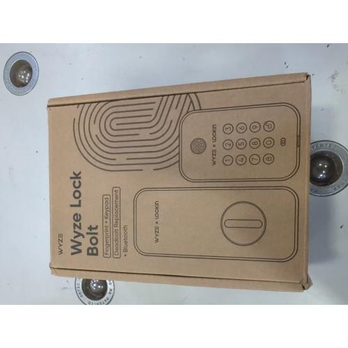 Satin Nickel Wyze Auto-Lock Bolt, Fingerprint Keyless Entry Door Smart Bluetooth Deadbolt Replacement, Backlit Keypad, IPX5 Weatherproof, in-App History and Scheduled Access, BHMA, UL 20-Min Fire Rated