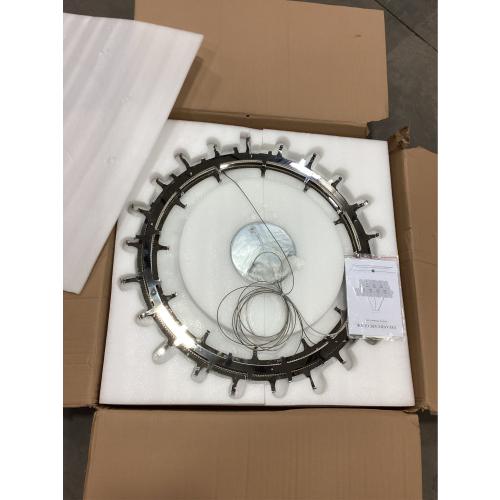 32'' Flower LED Chandelier Large Luxury Crystal Light Fixture Chrome Dimmable Modern Chandeliers Light with Remote Control for High Ceiling Foyer Living Room Bedroom Entryway(3000K-6500K)