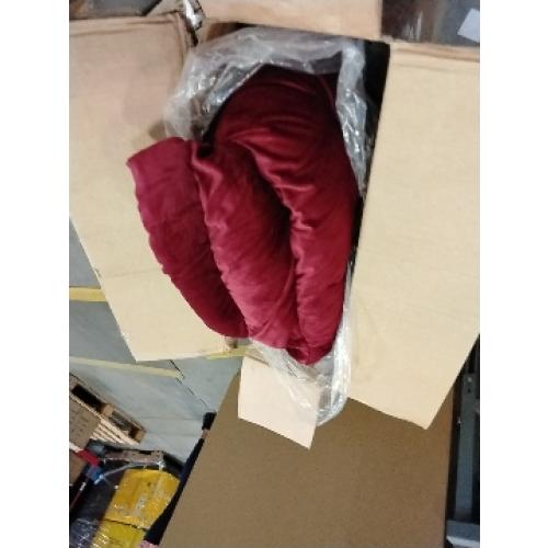 Lazy Chair with Folding Ottoman, Accent Chair Velvet Upholstered with Metal Structure and Non-Slip Pads, Sofa Armchair with Footrest and Side Storage Bag for Dorm, Room, Office, Burgundy