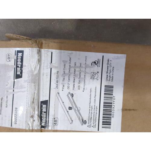 Neodrain 48 in Matte Gold Linear Shower Drain with 2-in-1 Flat & Tile Insert Cover, 304 Stainless Steel Rectangle Shower Floor Drain,Floor Shower Drain