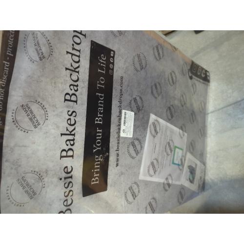 Bessie Bakes Super-Thin & Pliable Gray Concrete Replicated Photography Backdrop 2 Feet Wide x 3 Feet Long