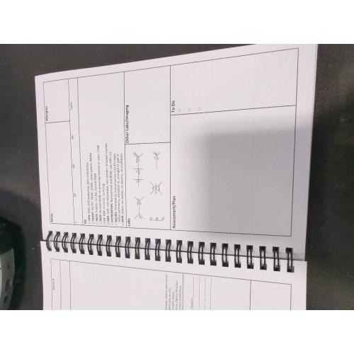 White OBGYN H&P Notebook Medical History and Physical Notebook, 100 Medical templates with Perforations