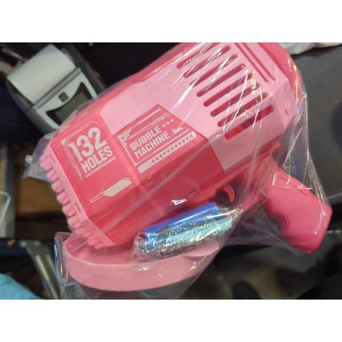 Upgraded 132 Holes Bubble Machine Gun,Bazooka Bubble Machine,Rocket Bubble Gun Bubble Machine,Summer Toys Bubble Blaster Maker for Kids, Wedding, Birthday Gift (Pink)