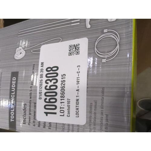 Legrand - Wiremold in-Wall Flat Screen TV Power and Cable Concealment Grommet Kit - White