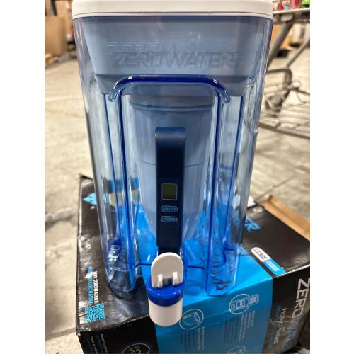 ZeroWater Ready-Read 32 cups Blue/White Water Filtration Dispenser ( missing part see the picture)