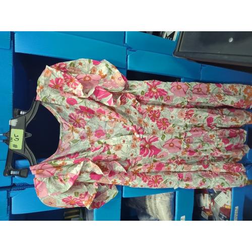 Size L Fashionable Versatile Dress for Women's V-Neck Pullover Floral Short Skirt Women