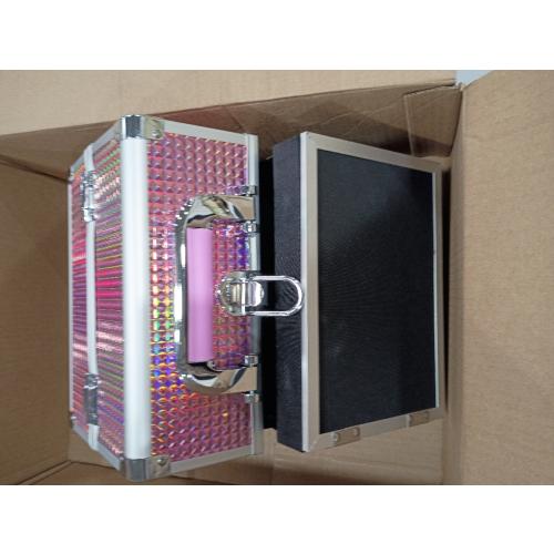 Joligrace Makeup Train Case Makeup Case Organizer Portable Cosmetic Box Storage with 2 Trays Mirror Locking Make Up Travel Case for Nail Kits Cosmetics Craft Traveling Makeup Box Mermaid Pink