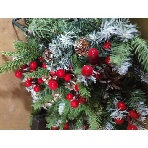 Set of 2 Christmas Planter/Urn Fillers Outdoor Front Porch, Artificial Prelit Christmas Tree with Remote, Holiday Pot Fillers with Timer, Multi-Color Lights, Outdoor Christmas Decorations Yard