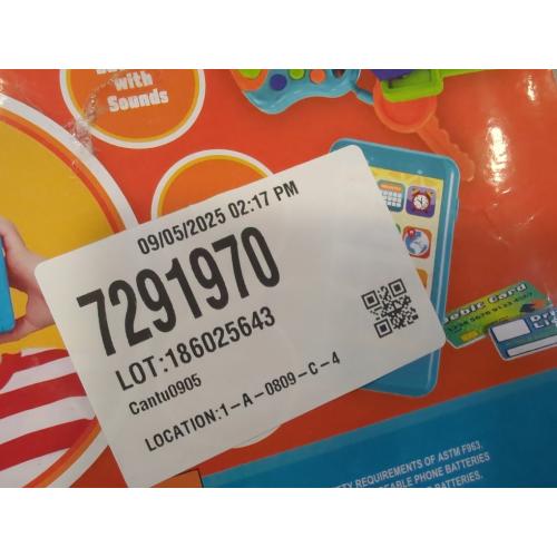 Pretend Toddler Play Phone, Learning Toy Phone Set,Keyfob Key Toy and Credit Cards Set, Kids Cellphone, Girls Boys Birthday Gifts for 1 2 3 Year Old,Baby Blue, Kids Presents, Easter Basket Stuffers