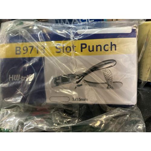 IMLIKE Badge Hole Punch for ID Cards:All Metal Handheld Slot Hole Punch,No Burrs,One Slot Badge Hole Puncher for ID Card,Badge PVC and Blinds Hole, 15mm x 3mm Hole