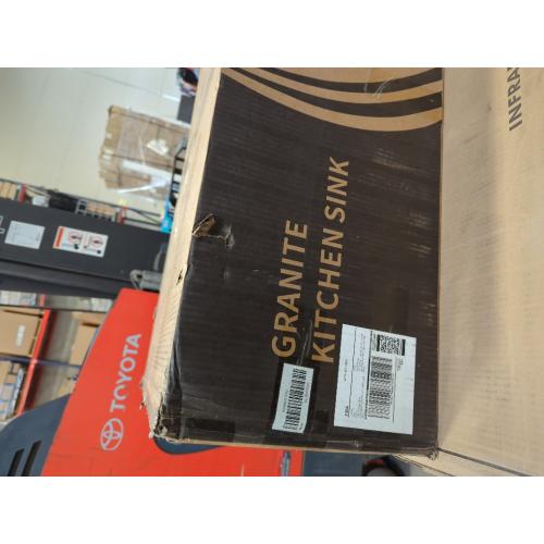 Sarlai 33 Inch Composite Granite White Kitchen Sink - 33x22 Inch Kitchen Sink Workstation Drop In Topmount Sinks Granite Quartz Sinks Single Bowl Above Counter Basin