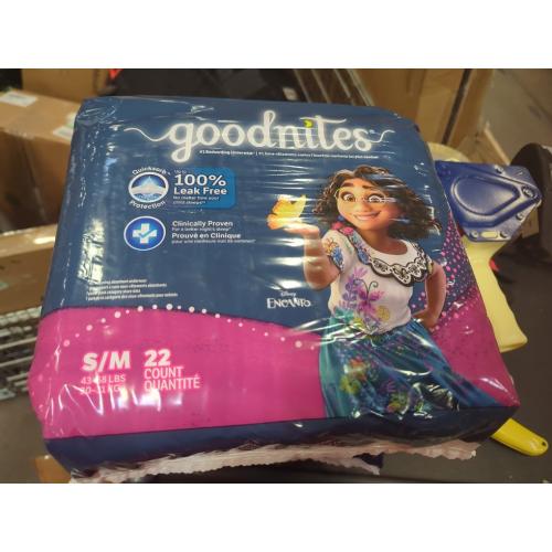 Set of 2 Goodnites Girls' Nighttime Bedwetting Underwear, Size S/M (43-68 lbs), 44 Ct (2 Packs of 22), Packaging May Vary