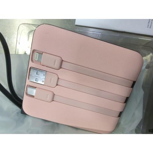 VRURC Mini Portable Charger, 22.5W USB C Fast Charging 10000mAh Pocket Power Bank with Built-in Cable, Battery Pack for iPhone 16 15 14 13 Samsung Galaxy S23 S22 Google Android, Pink(1 Pack)