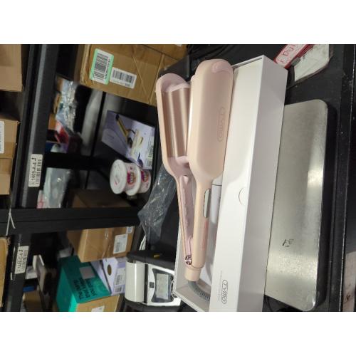 Curling Iron Hair Crimper Waver - TYMO ROVY Beach Waves Curling Wand, Ionic Deep Waver Hair Curler Tool with Ceramic 3 Barrel for Women, Dual Voltage, Anti-Scald, Easy to Use, Pink, 1 Inch