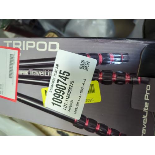 Sunpak - TravelLite Pro Reverse Folding 63 Tripod - Black with red accents