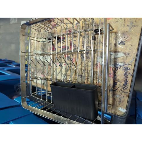 JASIWAY Dish Drying Rack in Sink, Expandable Stainless Steel Dish Drainer for Kitchen Sink, Dish Strainer Rack, Retractable Over Sink Dish Rack with Utensil Holder, 13.1''~16.6''D x 11.8''W, Silver