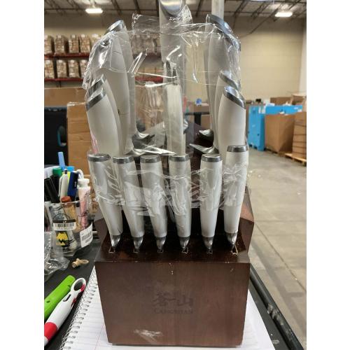 Cangshan ELBERT Series German Steel Forged Knife Block Sets (17-Piece, White)‼️used‼️