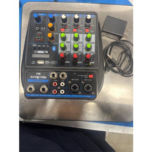 DJ Audio Mixer, DJ Mixers 4 Channel Sound Board with Bluetooth, NEW BAXS Sound Mixer Board XLR/1/4 Interface, USB/MP3 Computer Input 48V Phantom Power Stereo DJ Studio Streaming KTV Stage
