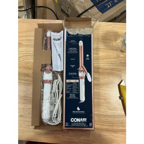 Conair Double Ceramic 3/4-Inch Curling Iron, ¾-Inch Barrel Creates Tight Curls, Hair Curler for Use on Short, Medium, and Long Hair, White