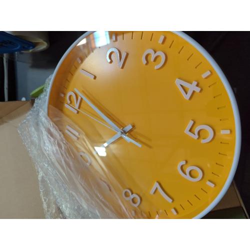 HZDHCLH Yellow Wall Clocks Battery Operated,12 inch Silent Non Ticking Modern Wall Clock for Living Room Bedroom Kitchen Office Classroom Decor