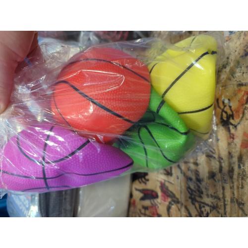 4PCS....Mini Foam Basketball for Hoop, 5 Squeeze PU Balls for Over The Door Hoop, Replacement Balls for Kids Adults, Beach Indoor Outdoor Sport Game Gift Set 4 PCS (Rainbow)