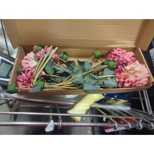 Set of 2  Pink Dahlia Artificial Flowers 2 Bouquets of Dahlia Silk Flowers for Home Tables Wedding Bouquets Centerpieces Bridal Shower Party Decorations