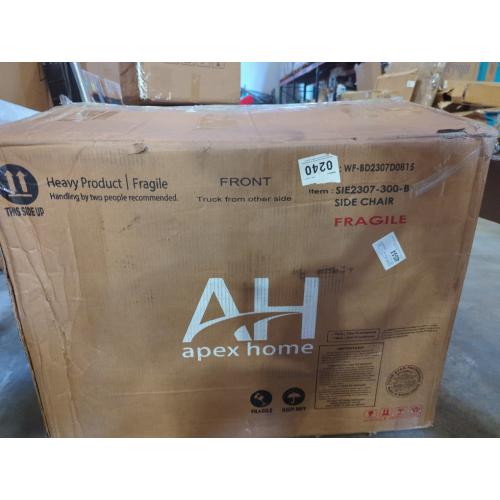 Apex Home 2pk Black outdoor chairs Woven Back with Beige cushions