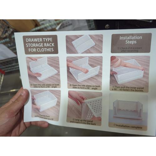 5 Pack Folding Closet Organizers Storage Box, Stackable Storage Bins, Plastic Drawer Basket Closet Storage for Wardrobe Cupboard Kitchen Bathroom Office 5L (White)