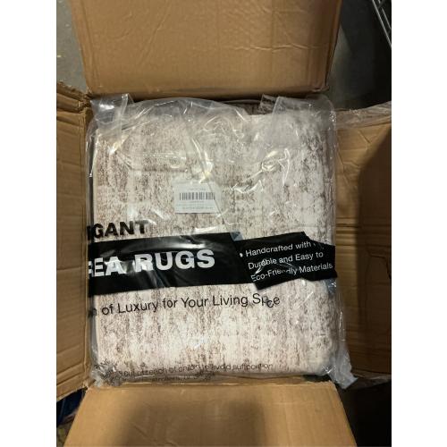 Washable Area Rug 8x10, Large Soft Rugs for Living Room Vintage Area Rugs for Bedroom Dining Room Non-Slip Stain Resistant Brown Under Table Rug