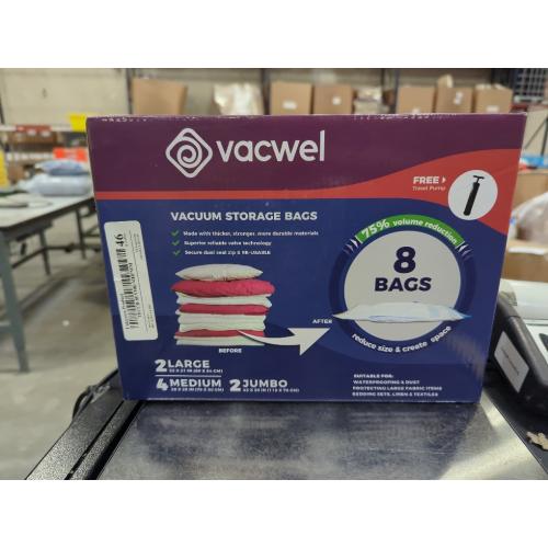 8-Pack Vacuum Storage Bags for Packing - Strong Vacuum Space Bags for Clothes - Premium Space Saver Quality - Size 28 x 20