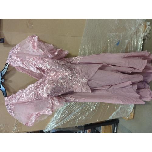 Size 20W Floor Length Mother of The Bride Dresses for Women Formal Lace Appliques Evening Gowns with Pleated WLJ137