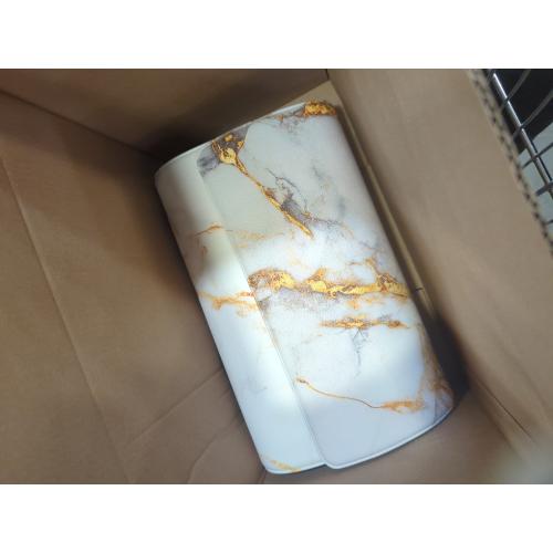 White and Gold  Mrcrypos White Gold Marble Small Kitchen Mat for Floor PVC Leather Kitchen Rug Waterproof Cushioned Anti Fatigue Comfort Mat Non Slip Standing Mat Laundry Kitchen Accessories 17x29 Luxury Marble