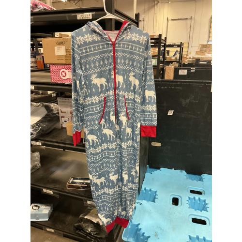 Size M ECDAHICC Women‘s Cozy Christmas Adult Onesies Hooded Pajamas Sleepwear Unisex Holiday One Piece Jumpsuit