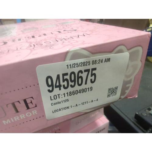 Impressions Vanity Supercute Hello Kitty Tabletop Desk Mirror with Lights and Touch Sensor Switch, Adjustable Tri Tone LED Lighted Makeup Mirror with Hidden Extendable Tray and Phone Holder