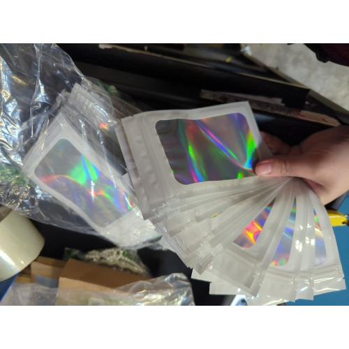 Smell Proof Bag, 100 PCS Mylar Bags, Holographic Bags with Sealing Strip, Resealable Bag (2.4x3.9 Inch)