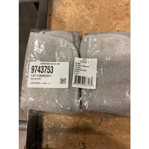 Haven Turkish Cotton Washcloth in Harbor Mist Grey PACK OF 6