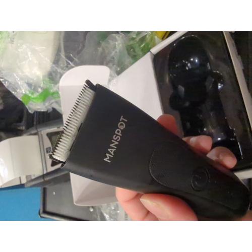 MANSPOT Manscape Groin & Body Hair Trimmer for Men, Electric Ball Pubic Trimmer Shaver,Manscape Kit with 4 Guard,Replaceable Ceramic Blade Heads,Waterproof Wet/Dry Shaver,90 Minutes Shaving