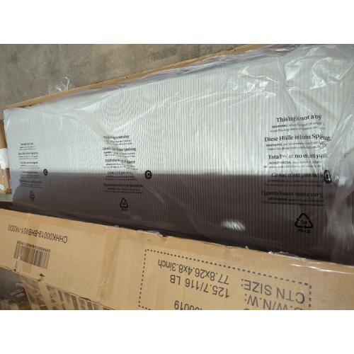 Upholstered Platform King Bed with Tufted Wingback Headboard Light Grey