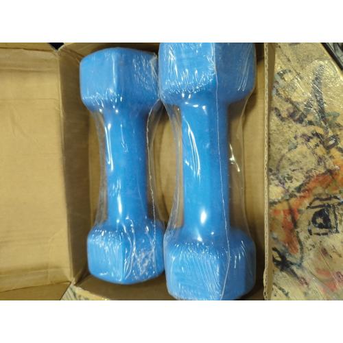 GRETERST Dumbbells Set Rubber Coated Hex Hand Weights Exercise & Fitness for Home Gym Workouts Strength Training Equipment, Blue, 8LB