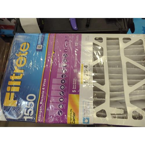 Filtrete 16-in W x 25-in L x 4-in MERV 12 1550 MPR Slim Allergen, Bacteria and Virus Electrostatic Pleated Air Filter