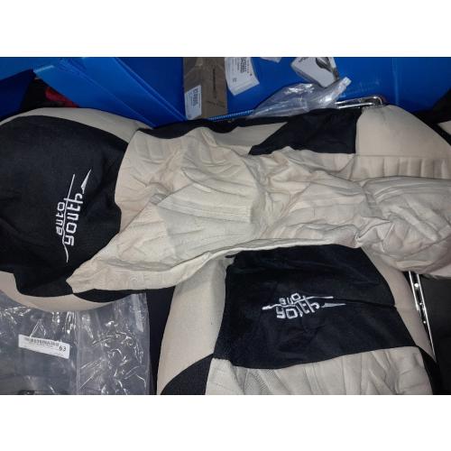 AUTOYOUTH Beige Seat Covers Front Seats Only, 3D Tyre Embossed Breathable Bucket Covers, Airbag Compatible, Quick Setup Universal Fit for Sedan, SUV, Truck, Van