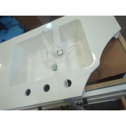 dmg style selections potter 60in true white double sink bathroom vanity with white cultured marble top