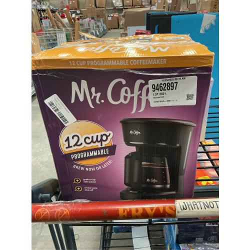 Mr. Coffee 12-Cup Programmable Coffee Maker Black: Stainless Steel Drip Machine, Dishwasher-Safe, Electric, Paper Filter