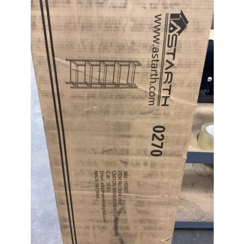 HCHQHS 5 Tier Bookshelf, Adjustable Industrial Bookcase, Vertical Tall Book Shelf, Wood and Black Metal Open Bookshelves for Home Office, Living Room, Bedroom