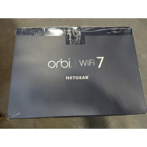 NETGEAR Orbi 970 Series Quad-Band WiFi 7 Mesh Network System (RBE973S), Router   2 Satellite Extenders, Security Features, Up to 27Gbps, Covers Up to 10,000 sq. ft., 200 Devices, 10 Gig Internet Port