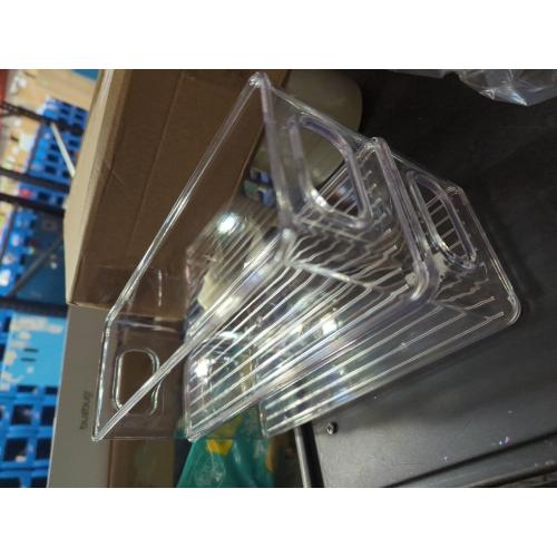 mDesign Small Plastic Office Storage Container Bins with Handles for Organization in Filing Cabinet, Closet Shelf, or Desk Drawers, Organizer for Notes, Pens, Pencils, Ligne Collection, 2 Pack - Clear