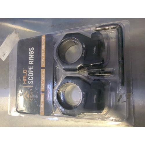 Black Pair of Arken Optics Halo Scope Rings Precision Picatinny Riflescope Mounts